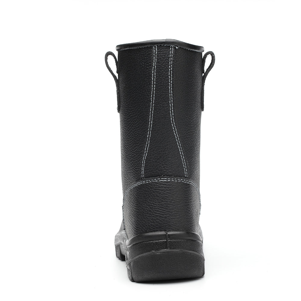 WG-907 Black Cow Leather PU Injection Safety Boots – Steel Toe & Steel Plate