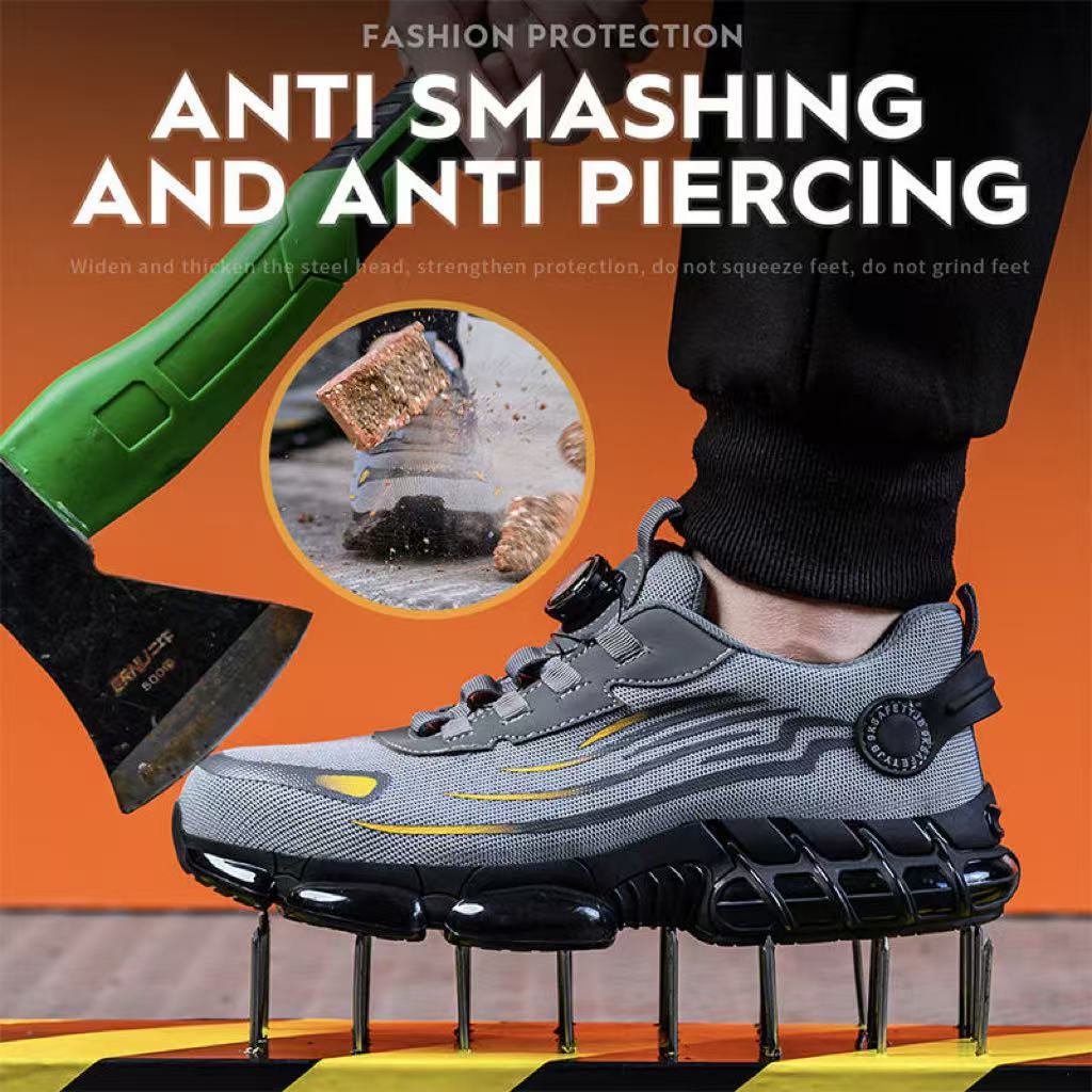 HJ-315 Flyknit Steel Toe Work Shoes with BOA Closure - Stab-Resistant Safety Sneakers