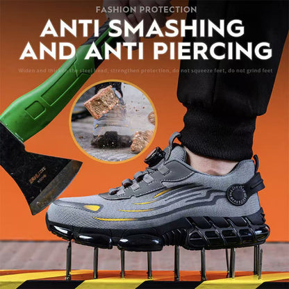 HJ-315 Flyknit Steel Toe Work Shoes with BOA Closure - Stab-Resistant Safety Sneakers