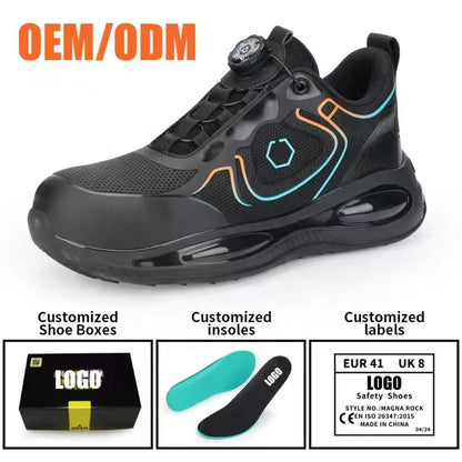 HJ-319 Flyknit Steel Toe Work Shoes with BOA Closure - Stab-Resistant Safety Sneakers