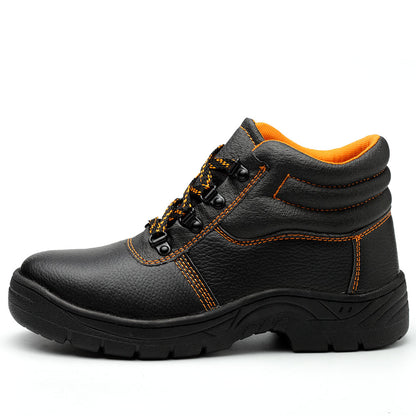 WG-517 Genuine Leather Mid-Cut Safety Shoes – Steel Toe & Steel Plate, SBP/S1P Certified