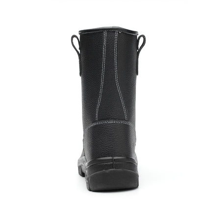 WG-907 Black Cow Leather PU Injection Safety Boots – Steel Toe & Steel Plate