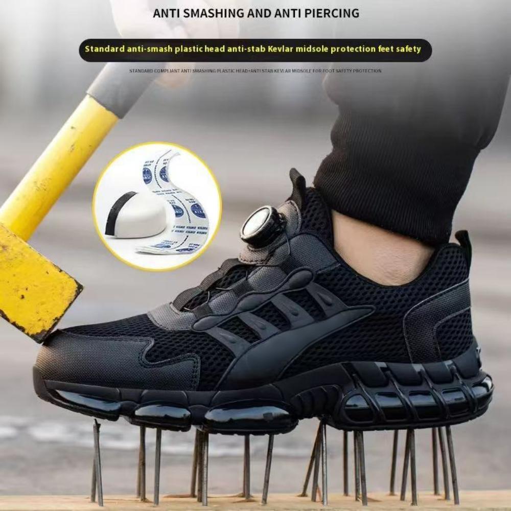 HJ-320 Flyknit Steel Toe Work Shoes with BOA Closure - Stab-Resistant Safety Sneakers