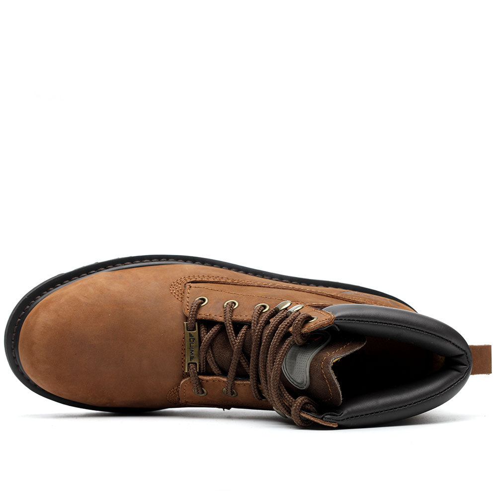 WG-530 Nubuck Leather Middle-Cut Work Boots – Steel Toe & Steel Plate