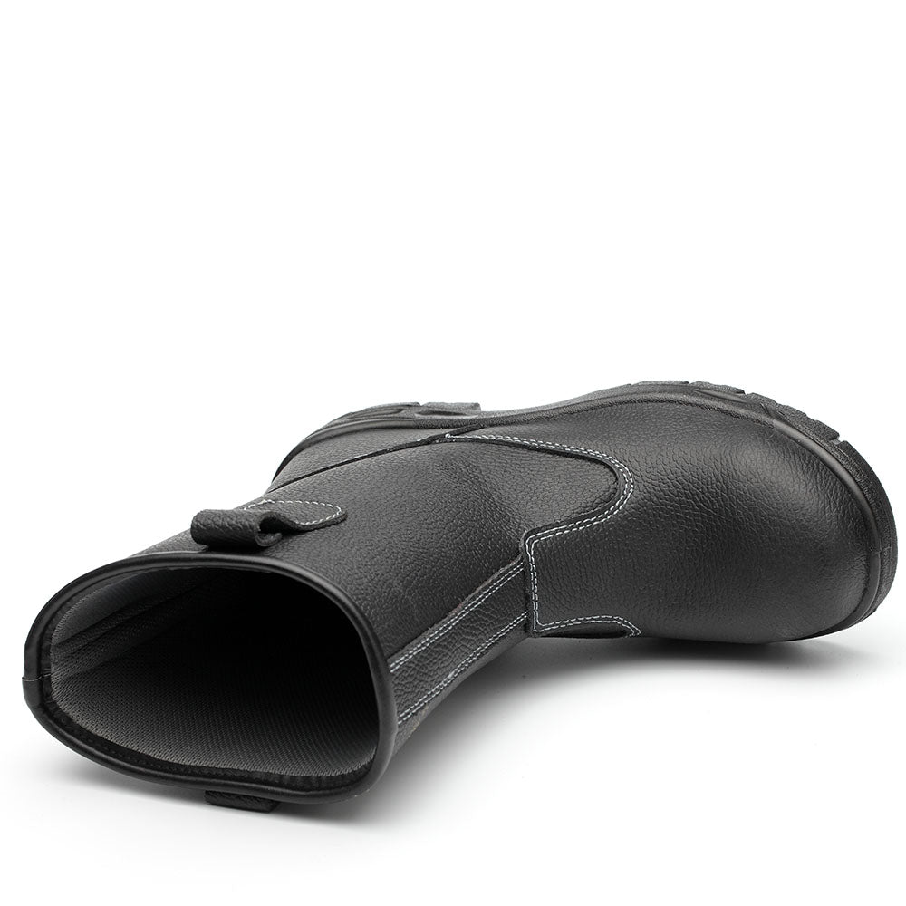 WG-907 Black Cow Leather PU Injection Safety Boots – Steel Toe & Steel Plate