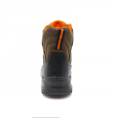 HJ-627 Black Leather Safety Work Shoes | Steel Toe & Steel Sole
