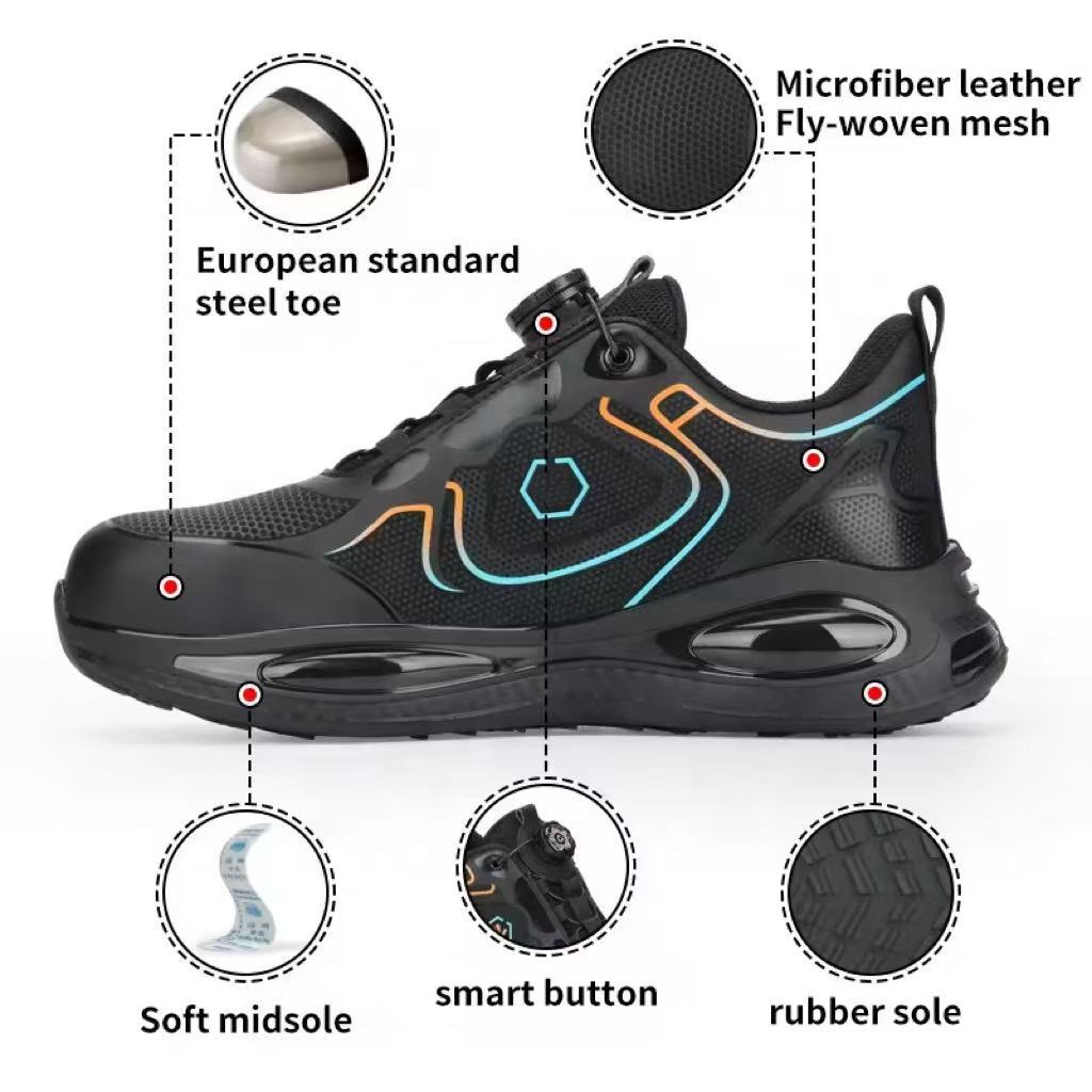 HJ-319 Flyknit Steel Toe Work Shoes with BOA Closure - Stab-Resistant Safety Sneakers