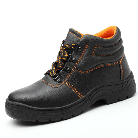 WG-517 Genuine Leather Mid-Cut Safety Shoes – Steel Toe & Steel Plate, SBP/S1P Certified