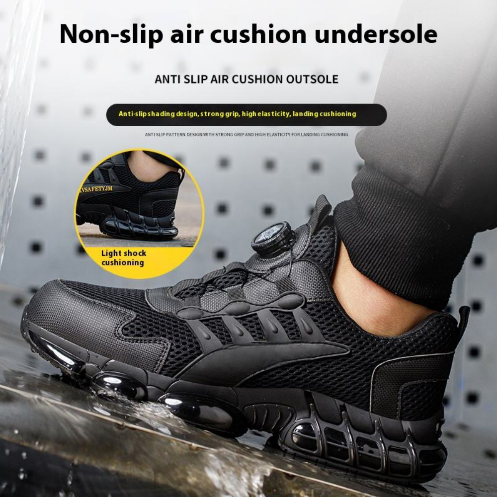 HJ-320 Flyknit Steel Toe Work Shoes with BOA Closure - Stab-Resistant Safety Sneakers