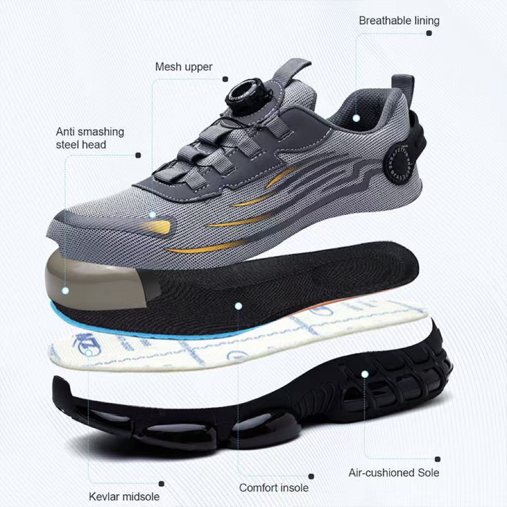 HJ-315 Flyknit Steel Toe Work Shoes with BOA Closure - Stab-Resistant Safety Sneakers