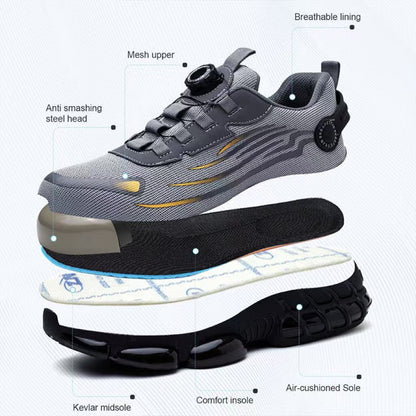 HJ-315 Flyknit Steel Toe Work Shoes with BOA Closure - Stab-Resistant Safety Sneakers