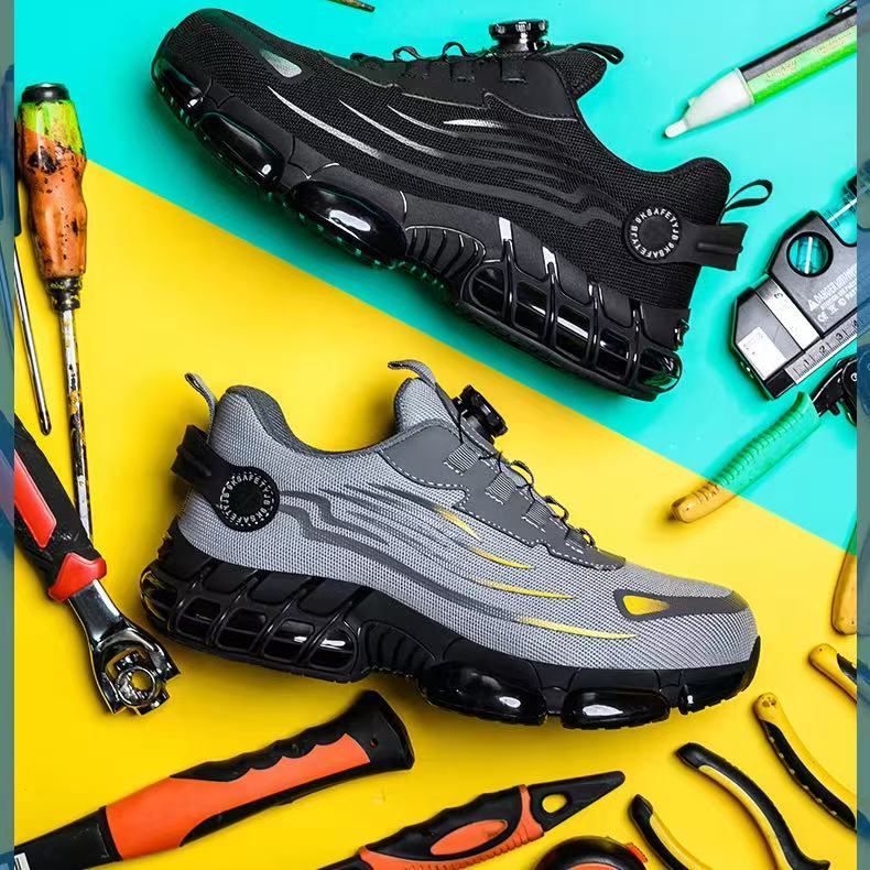 HJ-315 Flyknit Steel Toe Work Shoes with BOA Closure - Stab-Resistant Safety Sneakers